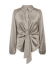 FQDOVE-BLOUSE desert taupe freequent elegante blouse knoop goud taupe