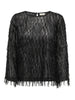 JDYFLEUR L/S O-NECK TOP WVN black top blouse zwart franjes