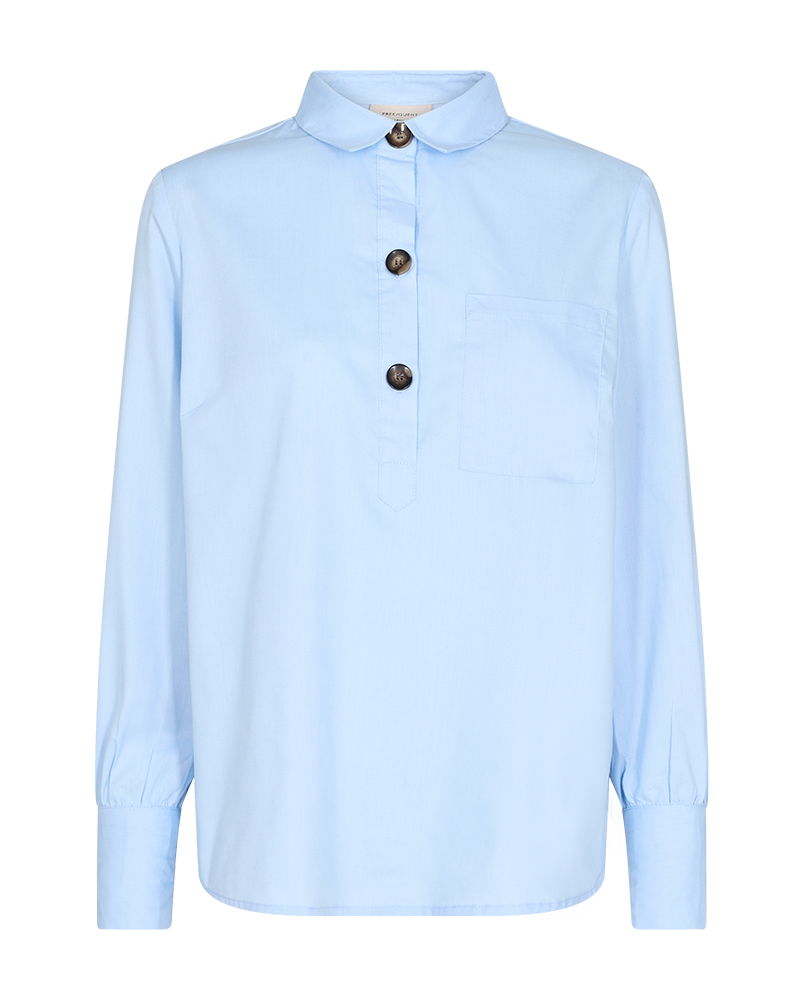 fqflynn chambray blue freequent blouse lichtblauw lange mouwen knopen