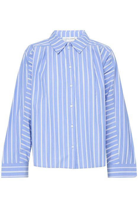 PZmaiken ls shirt Marina Blue Striped pulz jeans hemd blouse gestreept blauw wit knoopjes lange mouwen