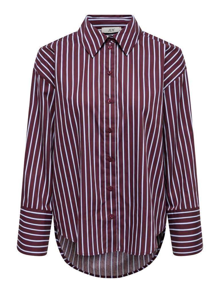 JDYSERENA L/S SHIRT WVN NOOS port royale blouse hemd bordeaux gestreept