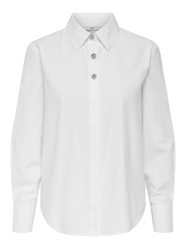 JDYSOHO L/S LOOSE BUTTON SHIRT WVN white klassieke blouse wit knopen
