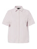 PCSTINNA SS SHIRT WVN NOOS roseate blouse korte mouwen wit roze gestreept pieces