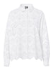 PCVILDE LS SHIRT WVN NOOS bright white pieces blouse wit broderie