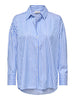 JDYVESPER L/S LOOSE SHIRT WVN NOOS cloud dancer cornflower hemd gestreept wit blauw