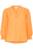 PZisabelle blouse golden nugget pulz jeans losvallende blouse v-hals 3/4e mouwen oranje goud