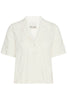 IHpalmie sh cloud dancer ichi blouse korte mouwen knoopjes v-hals wit palmbomen print