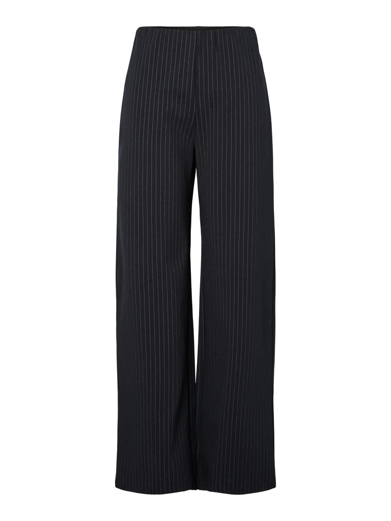 PCBIA HW WIDE PANTS JRS NOOS BC Maritime Blue Pinstripes pieces broek donkerblauw krijtstreep