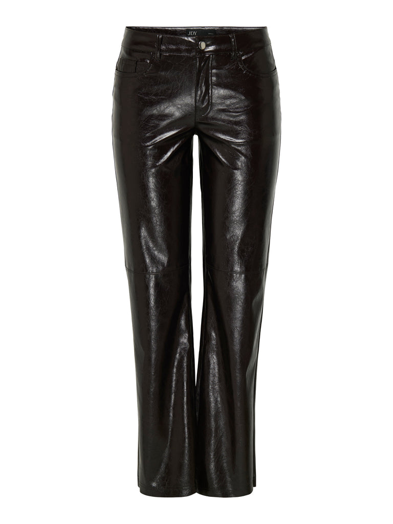 JDYCOSMO MW STRAIGHT PANT PNT black bean broek leather-look faux leather bordeaux