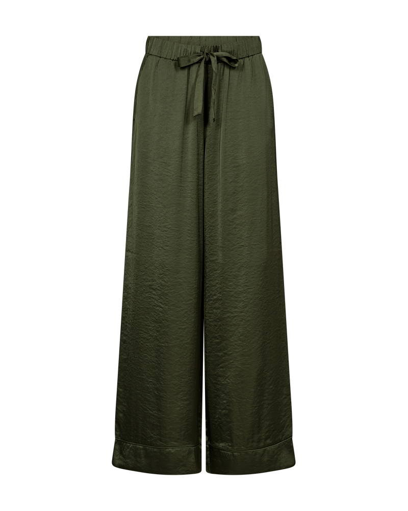 fqdove pants kombu green freequent broek satijn glans donkergroen