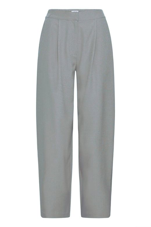 IHFAVA BARREL PA grey melange ichi broek lichtgrijs