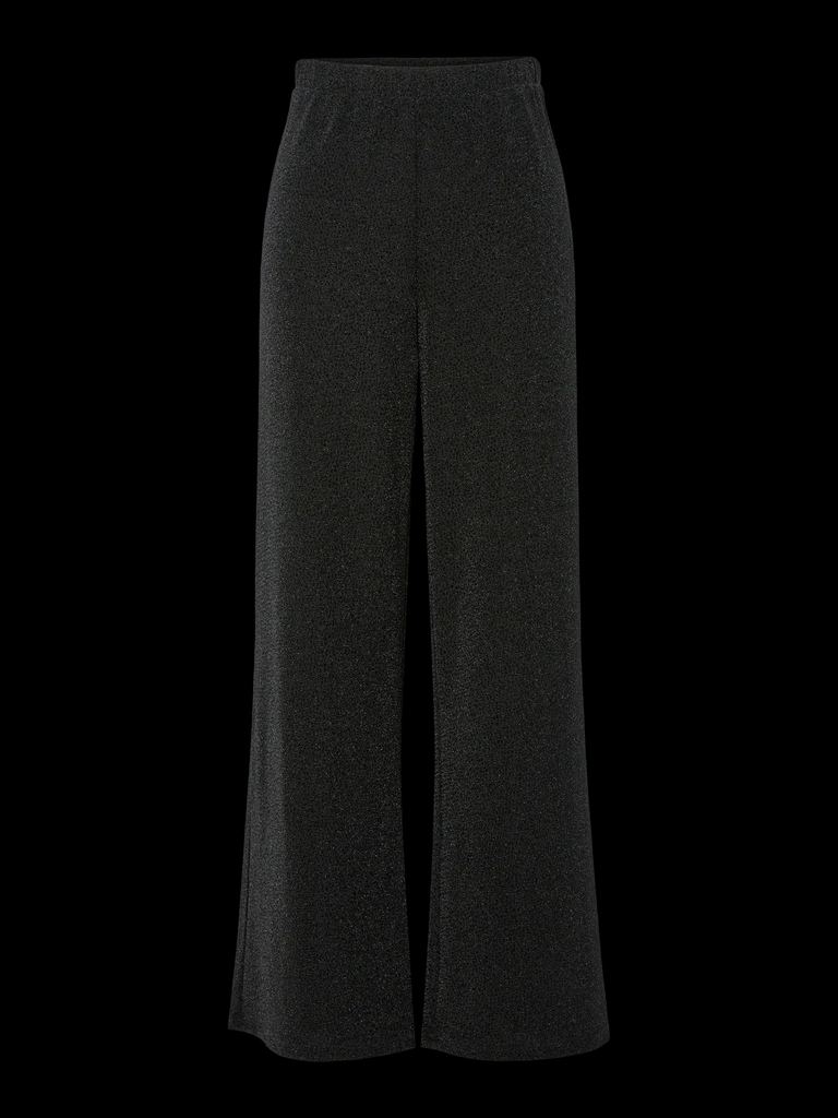 PCJINA HW WIDE PANTS JRS PWP BC black lurex pieces glitterbroek