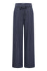 IHKATE PINELLE WIDE PA DARK BLUE JACQUARD STRIPE - Blue ichi broek blauw