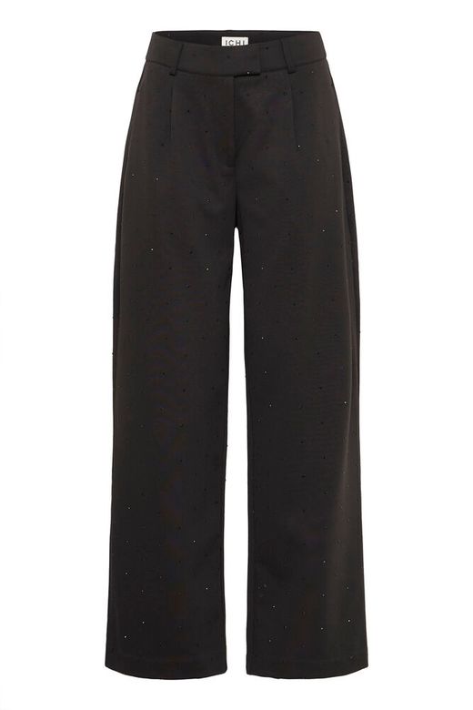 IHKATE RHINESHINE PA black ichi broek zwart glitter