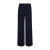 fqmynte pants salute with star off white freequent losvallende broek wijde pijpen donkerblauw witte krijtstreep gestreept