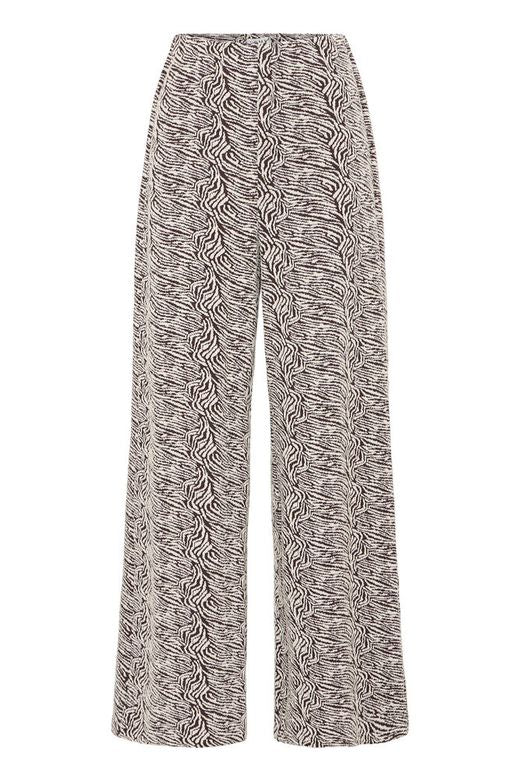 IHOELLY PA3  COFFEE BEAN / BIRCH - Brown ichi broek bruin wit print pants