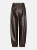 ydence broek tasha pants dark brown leather look faux leather