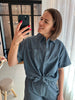 PCMIA SS DENIM SHIRT MM WVN medium blue denim pieces jeans top denim blouse jeanshemd set donkerblauw