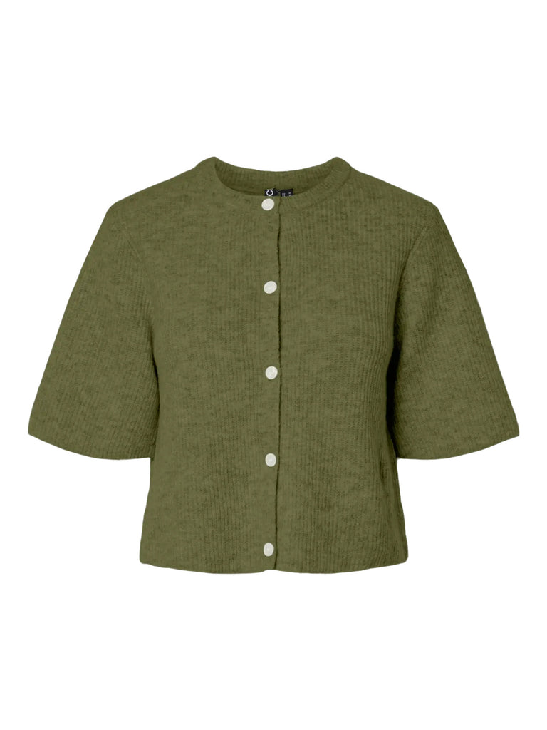 PCSILLY SS O-NECK KNIT CARDIGAN NOOS BC sphagnum pieces mosgroen cardigan halflange mouwen