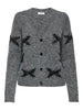 JDYZOFIA LIFE L/S VN SEQUIN CARDIGAN KNT medium grey melange black buttons cardigan grijs zwart vlinders print pailletten glitter