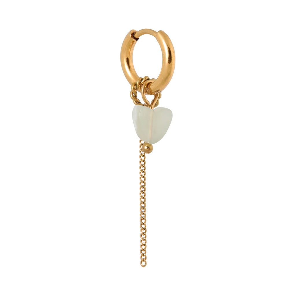 Chain green heart hoop gold label kiki
