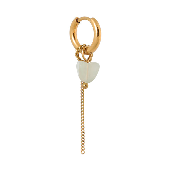 Chain green heart hoop gold label kiki
