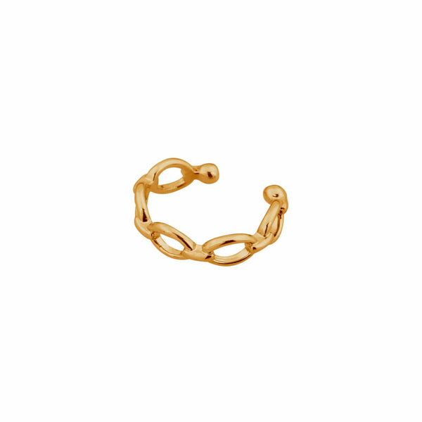 single chain ear cuff gold label kiki goud stainless steel