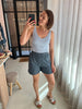 PCMIA HW DENIM SHORTS MM WVN MEDIUM BLUE DENIM pieces jeansshort short elastische tailleband zakken blauw