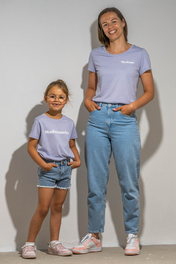 t-shirt madam lavendel lila twinnen mama stoere coole top-mama girlmom
