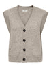 JDYSUPER LIFE S/L V-NECK VEST KNT NOOS chateau grey melange debardeur beige v-hals knopen