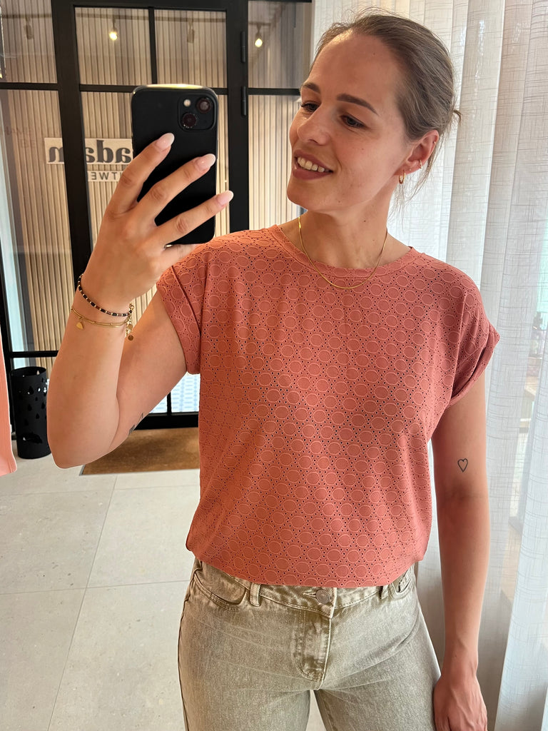FQblond tee freequent t-shirt light mahogans zalm