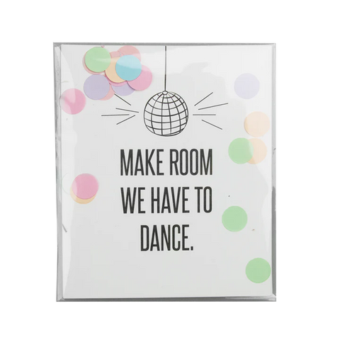 the gift label confetti cards make room we have to dance cadeaukaart