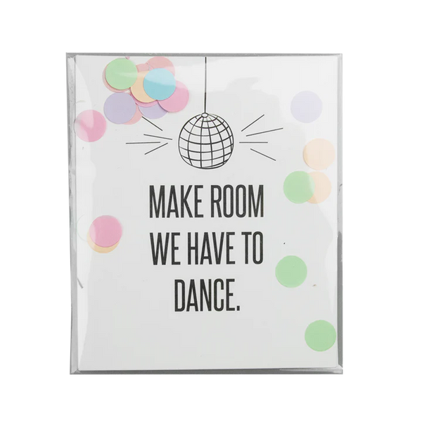 the gift label confetti cards make room we have to dance cadeaukaart