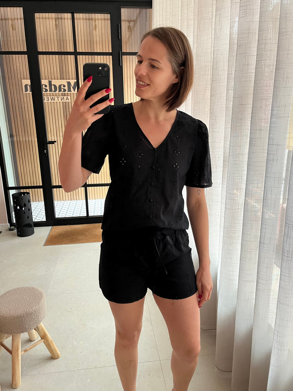 JDYmillie mw shorts wvn black zwart