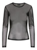 PCNINNI LS MESH TOP JRS NOOS BC black pieces doorzichtige top mesh zwart