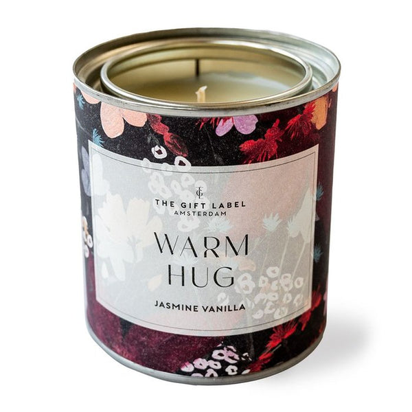The gift label geurkaars in blik warm hug fresh cotton fris katoen 