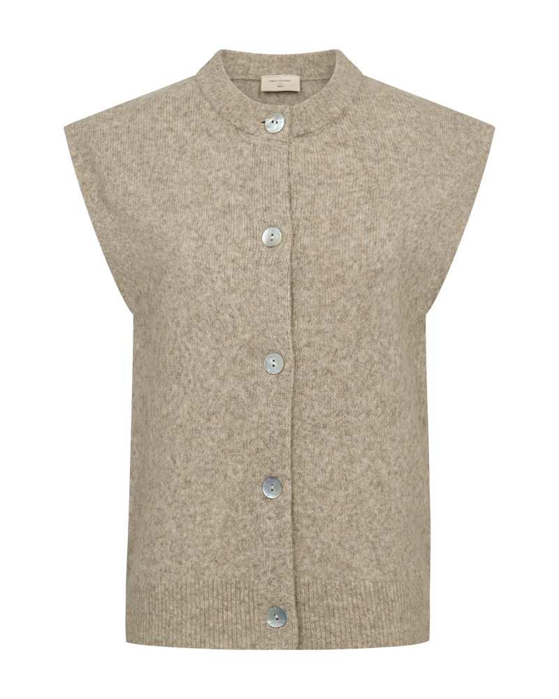 fqalpa vest silver mink melange freequent gilet beige taupe