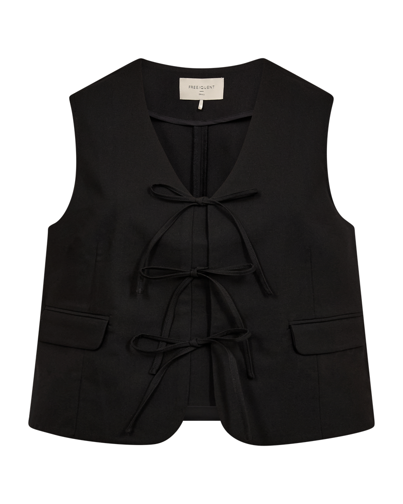 FQMAEVE-WAISTCOAT black freequent gilet zwart strikjes