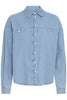 IHarcher sh Light blue washed ichi jeanshemd blouse blauw denim lange mouwen knoopjes