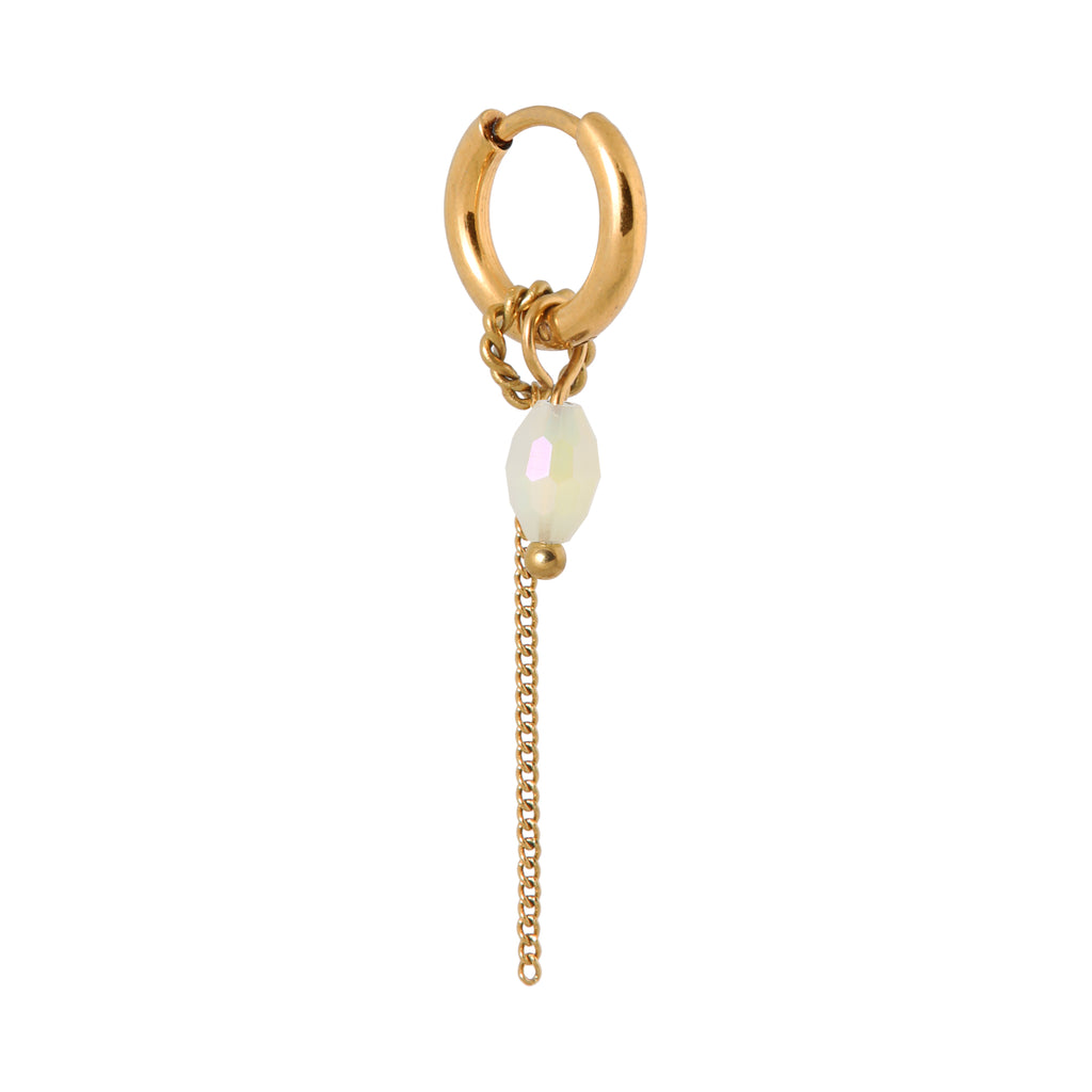 hoop chain water drop gold stainless steel label kiki