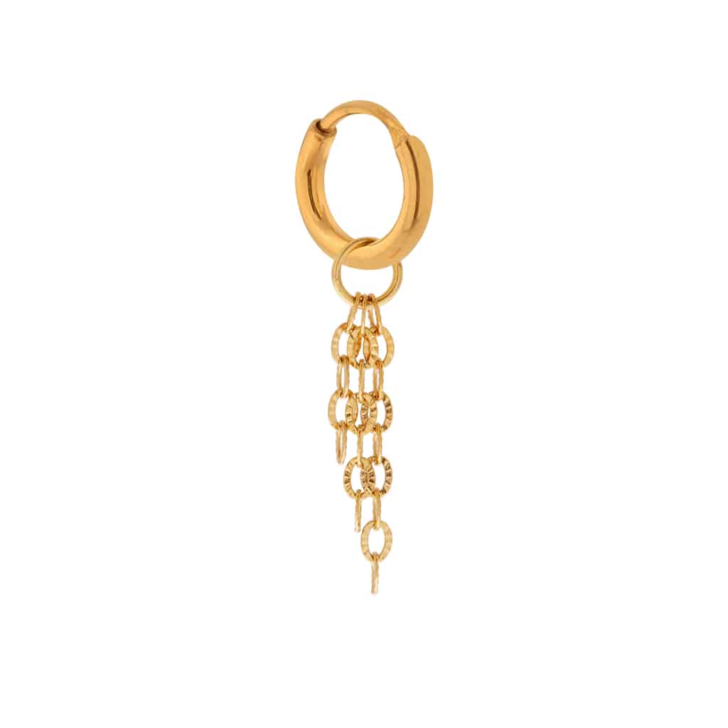 LABEL KIKI HOOP TRIPLE CHAIN GOLD GOUD