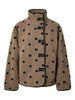 PCEDA TEDDY DOT JACKET Greige Black pieces jas teddy bruin zwart