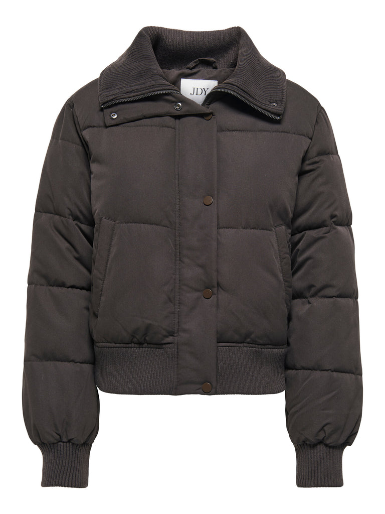 JDYNELSON SHORT PUFFER OTW SIJ chocolate torte jas puffer bomberjas donkerbruin bruin