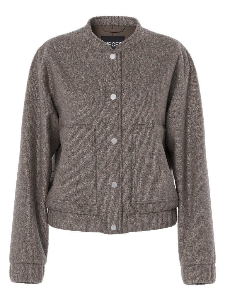 PCRILEY BOMBER JACKET BC pieces bomber jas beige bruin taupe