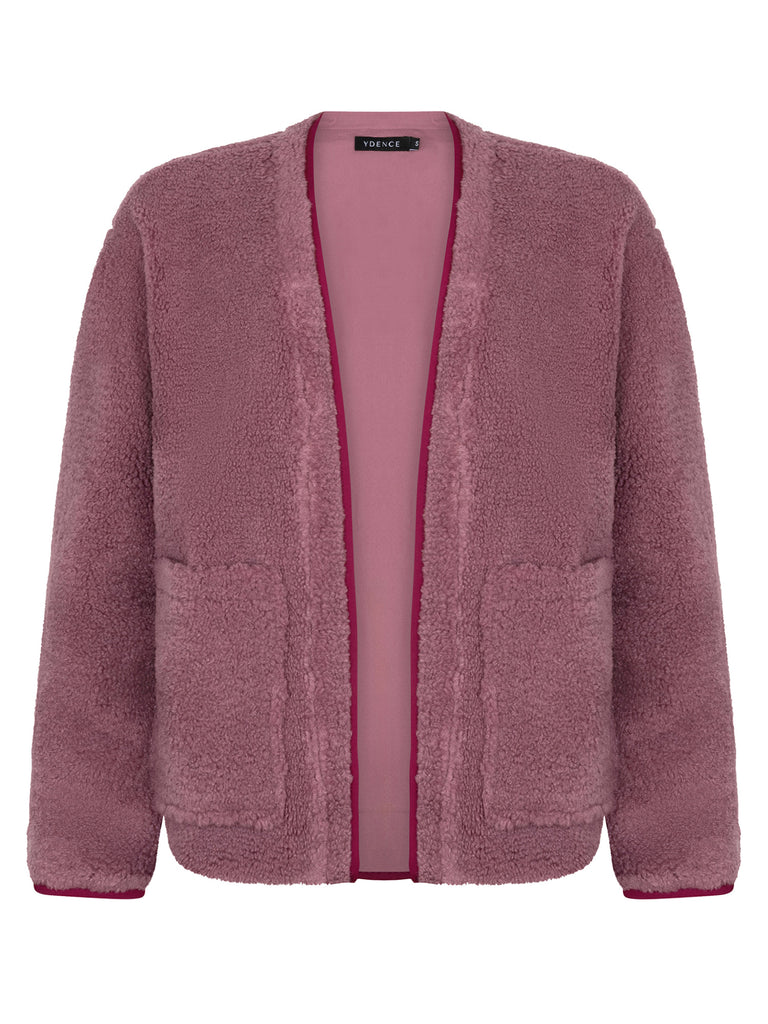 ydence jacket sally mauve jas vest teddy paars roze
