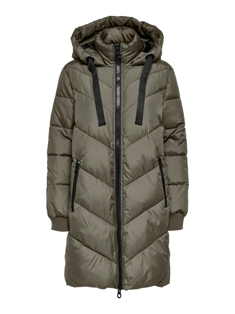 JDYSKYLAR LIFE HOOD JACKET OTW NOOS vetivar black gewatteerde jas zachtgroen kaki