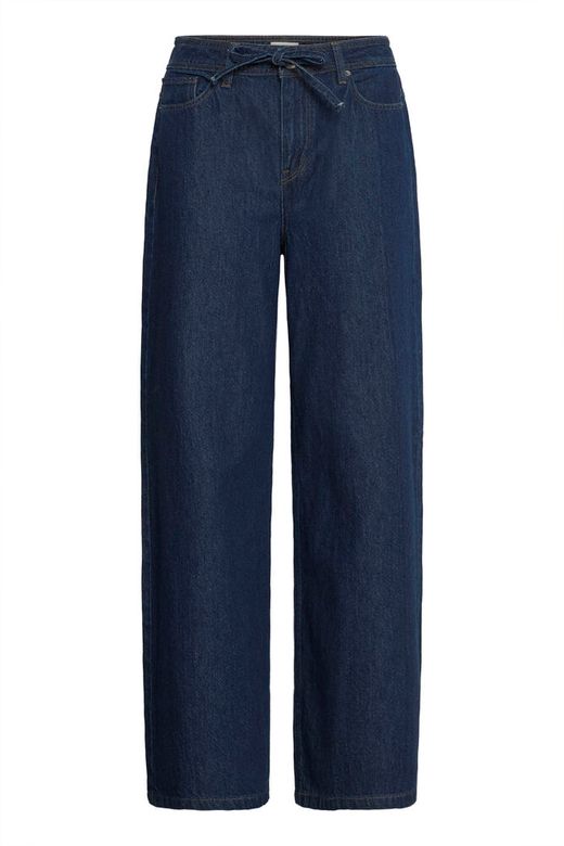 IHBERISEL WIDE PAnt dark blue denim ichi jeans wijde pijpen hoge taille taillelint