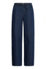 IHBERISEL WIDE PAnt dark blue denim ichi jeans wijde pijpen hoge taille taillelint