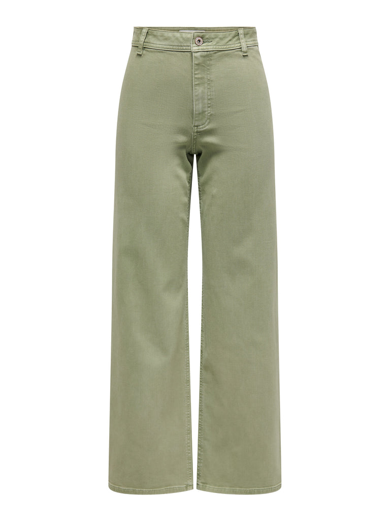 JDYiris hw wide pant pnt dia desert sage jeans hoge taille wijde pijpen kaki groen elastisch