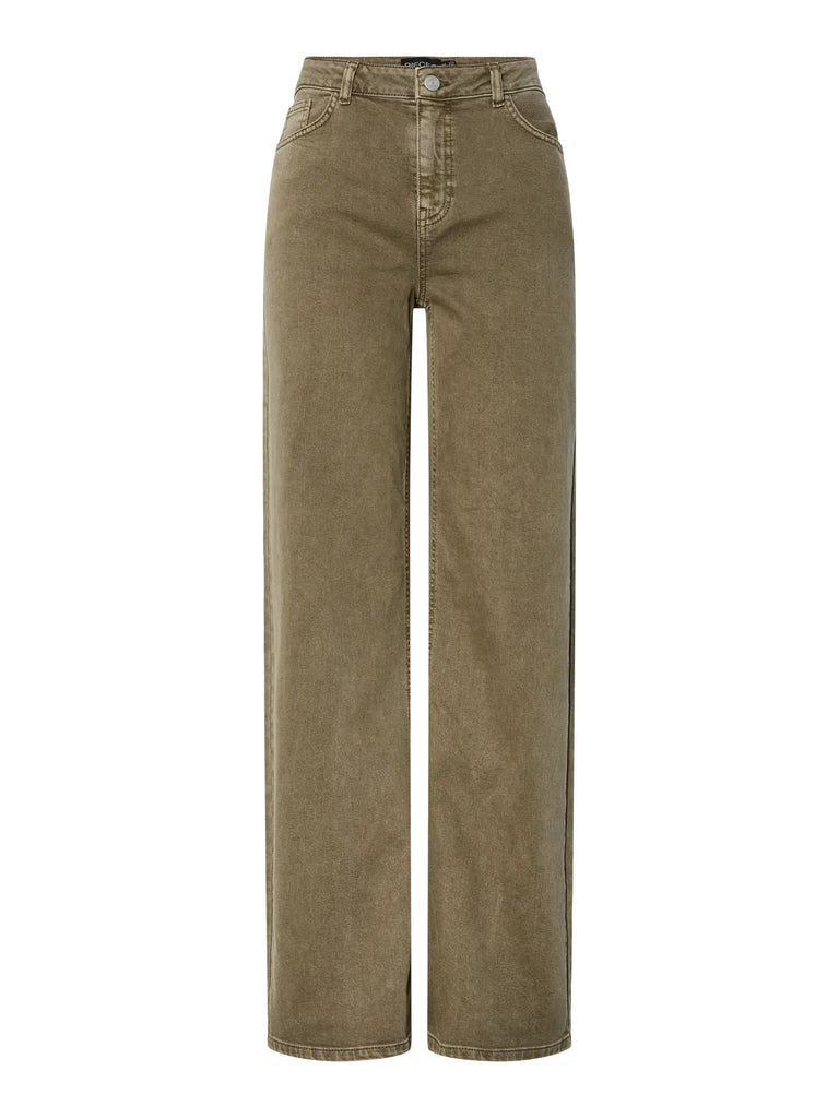 PCSILKE MW WIDE JEANS MG NOOS BC medium grey denim pieces losvallende jeans halfhoge taille wijde pijpen grijs